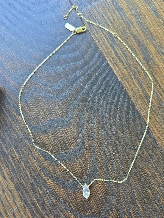 Melinda Maria Jewelry - Melinda Maria Gold Necklace with Clear Marquise Crystal